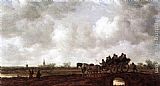 Jan van Goyen Horse Cart on a Bridge painting